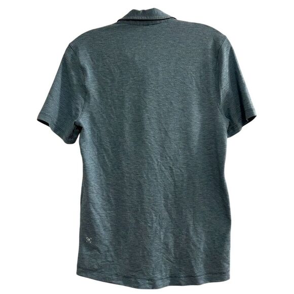 Lululemon Men's Blue Heathered Polo Shirt See Measurements Short Sleeve Casual - Picture 8 of 10